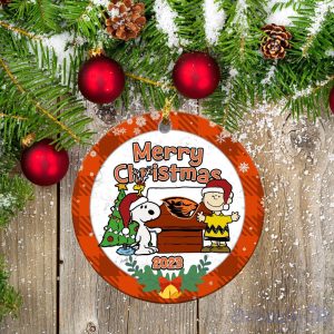 Oregon State Beavers Ceramic Ornament Snoopy Christmas Special Gift Product Photo 1