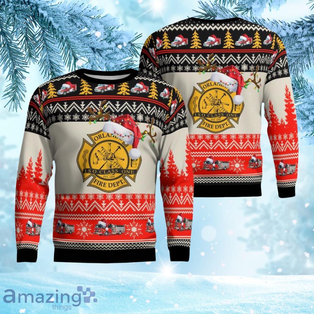 Orlando, Florida, Orlando Fire Department Christmas Ugly Sweater 3D Gift For Men And Women image Orlando, Florida, Orlando Fire Department Christmas Ugly Sweater 3D Gift For Men And Women Product Photo 1