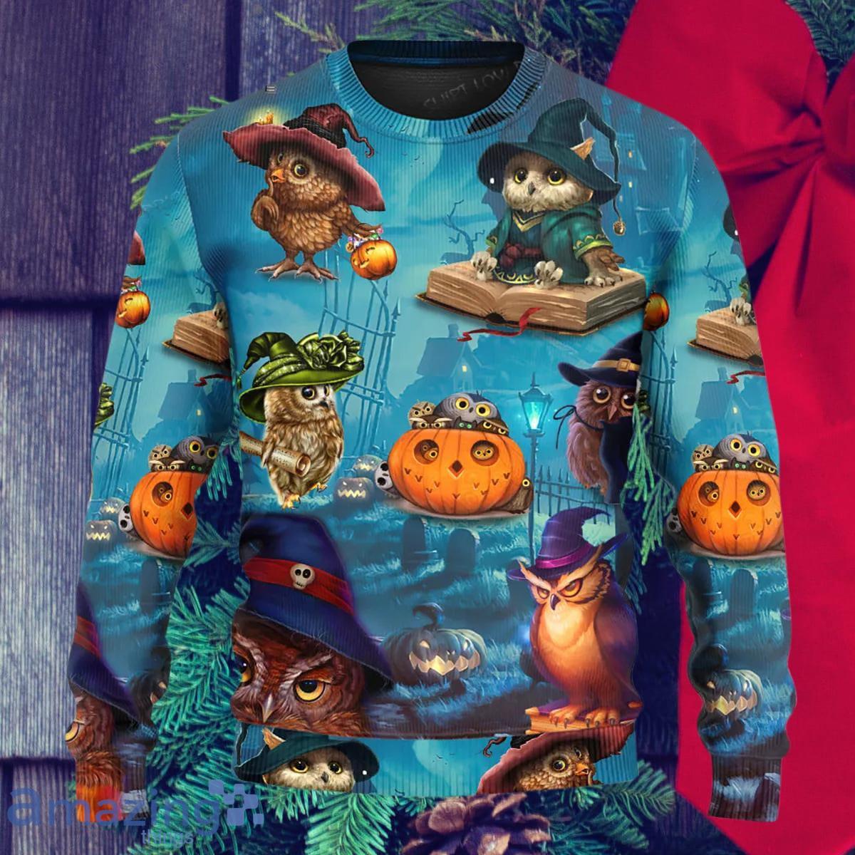 Owl Witchky Night Ugly Christmas Sweater Best Gift For Men And Women Product Photo 1
