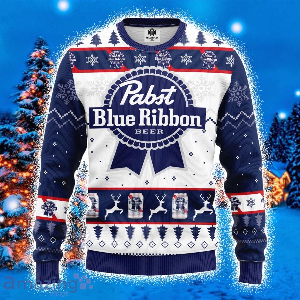 Pabst Blue Beer Ugly Christmas Sweater 3D Gift For Men And Women image Pabst Blue Beer Ugly Christmas Sweater 3D Gift For Men And Women Product Photo 1