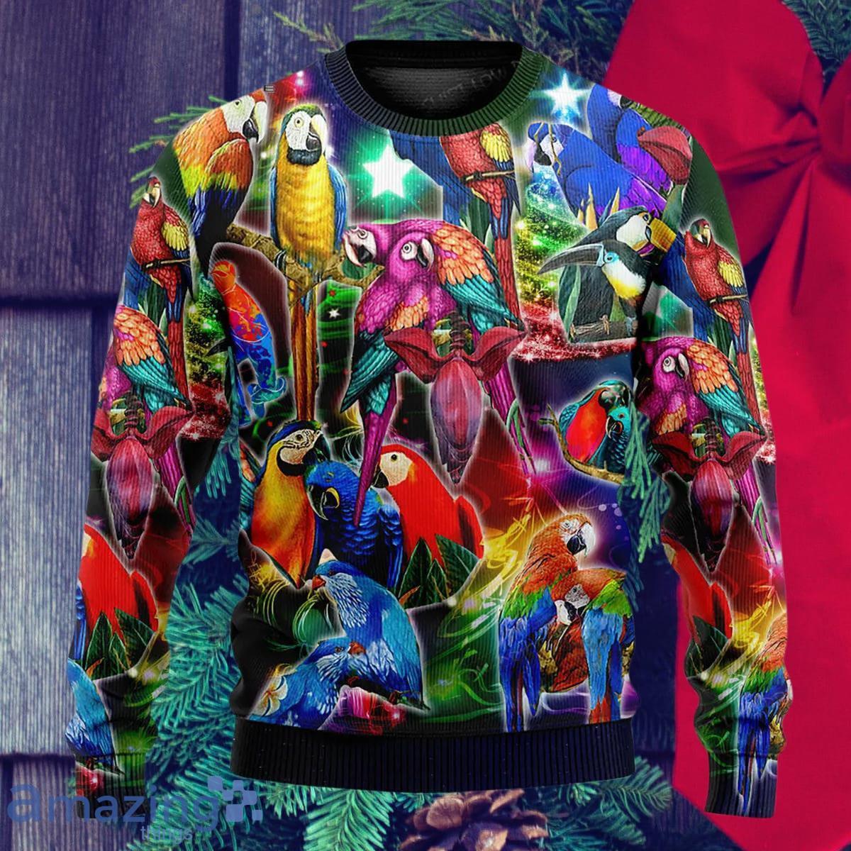 Parrot Tropical Merry Christmas Ugly Christmas Sweater Best Gift For Men And Women Product Photo 1