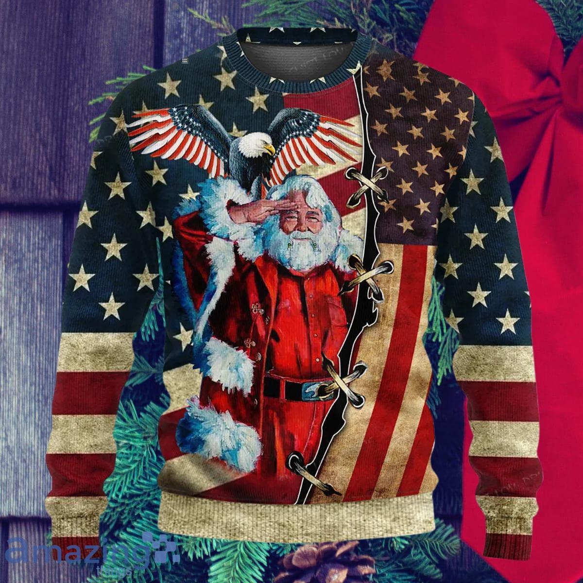 Patriot Santa Claus Ugly Christmas Sweater Best Gift For Men And Women Product Photo 1