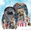 Patriotism American On Christmas Fleece Zip Hoodie