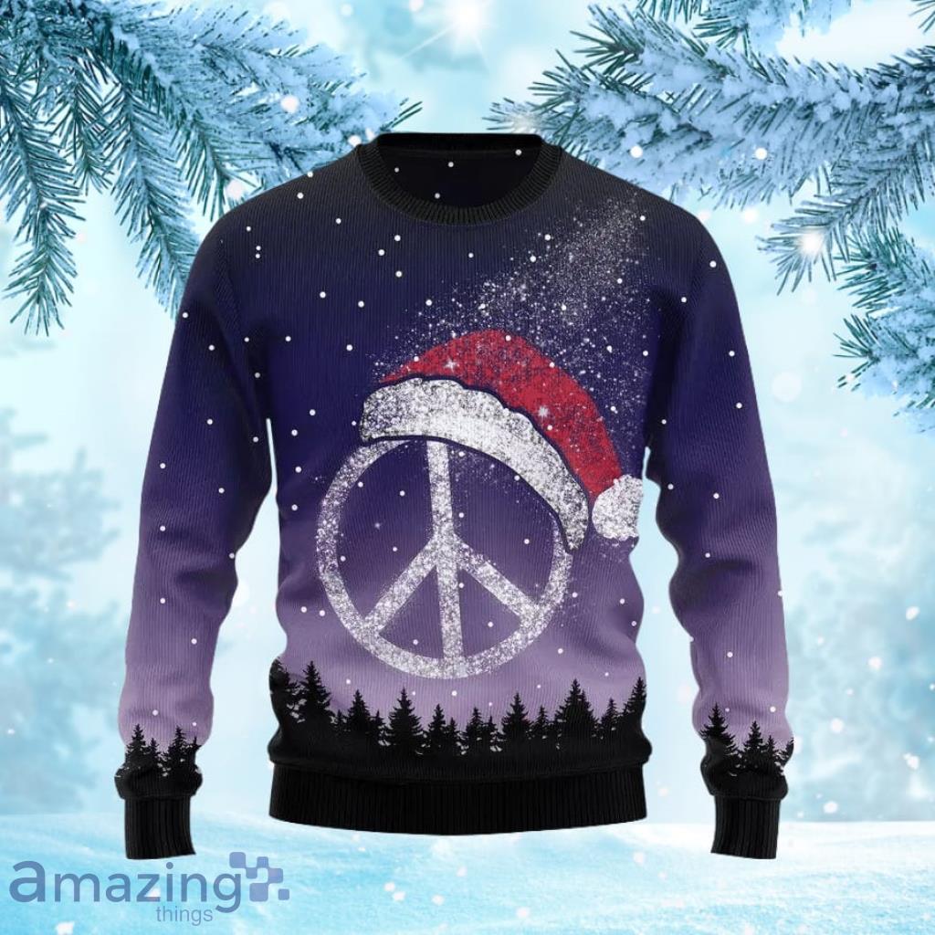 Peace Hippie Ugly Christmas Sweater image Peace Hippie Ugly Christmas Sweater Product Photo 1