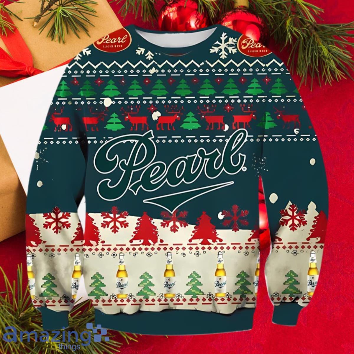 Pearl Larger Beer Ugly Christmas Sweater Style Gift For Loved Ones image Pearl Larger Beer Ugly Christmas Sweater Style Gift For Loved Ones Product Photo 1