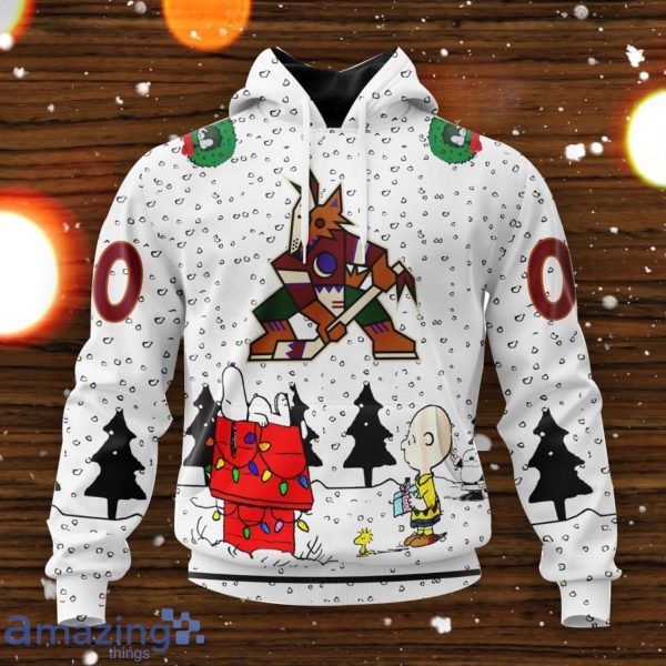 Personalized Name And Number NHL Arizona Coyotes Special Peanuts 3D Hoodie  Zip Hoodie Christmas Gift