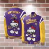 Personalized Name NFL Minnesota Vikings Special Hello Kitty Baseball Jacket For Fans