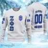 Personalized Zeta Phi Beta White Knitted Ugly Christmas Sweater