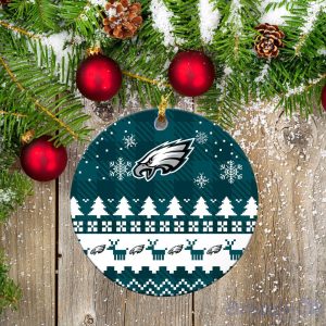 Philadelphia Eagles Ceramic Ornament All We Want For Christmas Is More Time For Football Gift For Xmas Product Photo 2