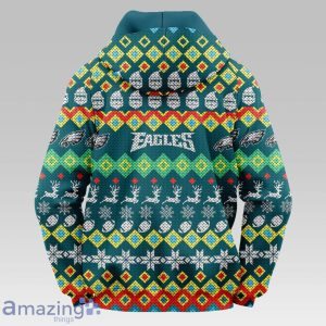 Philadelphia Eagles Colorful Christmas Hooded Sweater Product Photo 2