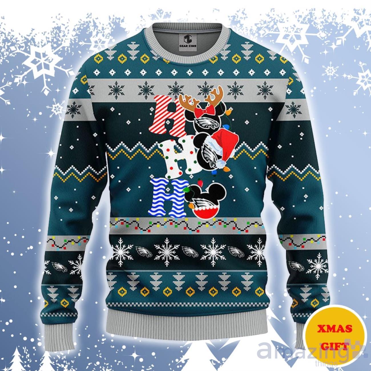 Mickey Mouse Playing Philadelphia Eagles Disney Ugly Christmas Sweater