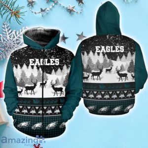 Philadelphia Eagles Snow Reindeer Christmas Hoodie Product Photo 2
