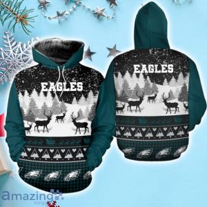 Philadelphia Eagles Snow Reindeer Christmas Hoodie Product Photo 1