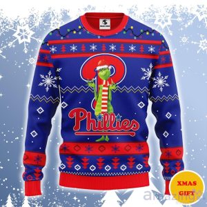 Philadelphia Phillies Funny Grinch Ugly Sweater Gift For Christmas Product Photo 1