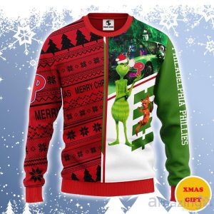 Philadelphia Phillies Grinch & Scooby-Doo Ugly Sweater Gift For Christmas Product Photo 1
