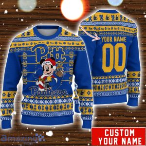 Pittsburgh Panthers Mickey Player Custom Name And Number Ugly Christmas Sweater Product Photo 1