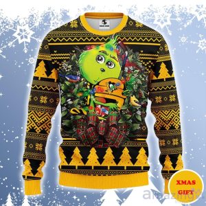 Pittsburgh Penguins Grinch Hug Ugly Sweater Gift For Christmas Product Photo 1