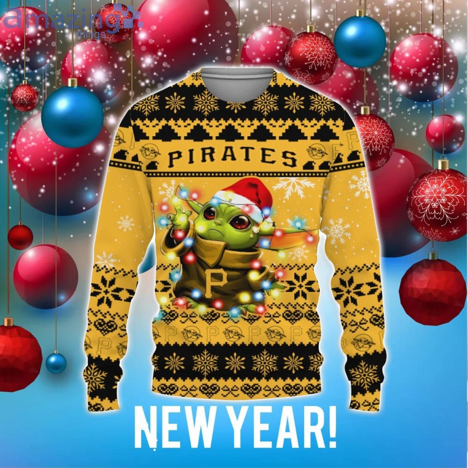 Pittsburgh Pirates Baby Yoda Star Wars American Ugly Christmas Sweater  Pattern Hawaiian Shirt