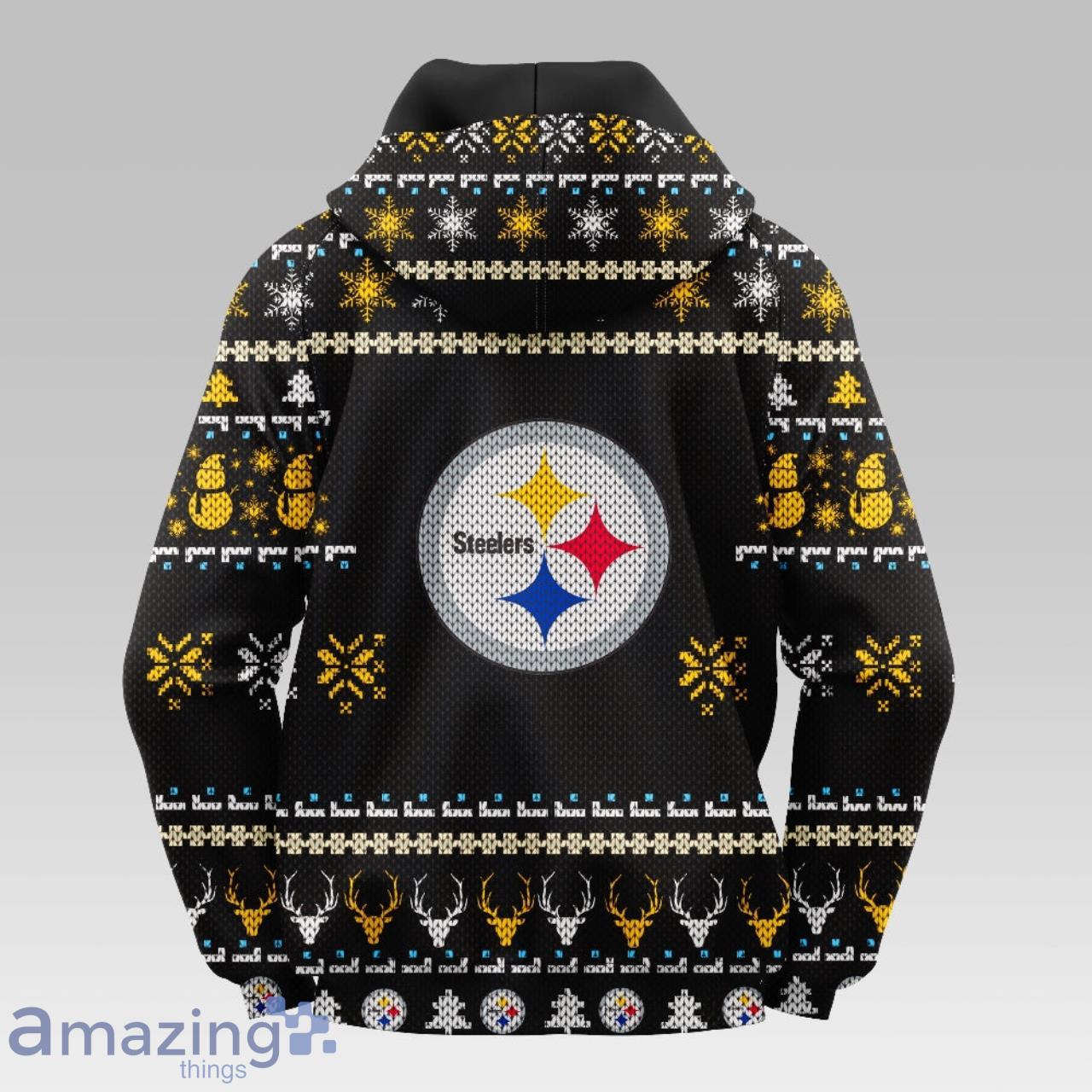 Pittsburgh Steelers Christmas Hooded Sweater image Pittsburgh Steelers Christmas Hooded Sweater Product Photo 2