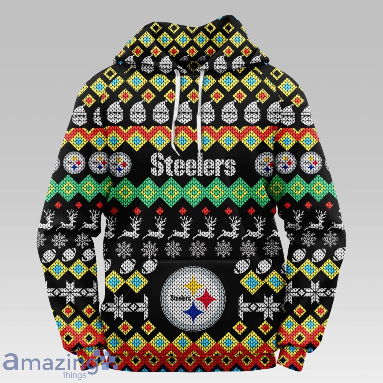 Pittsburgh Steelers Colorful Christmas Hooded Sweater For Fans Product Photo 1