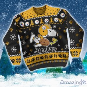 Pittsburgh Steelers Snoopy Ugly Christmas Sweater NFL image Pittsburgh Steelers Snoopy Ugly Christmas Sweater NFL Product Photo 2