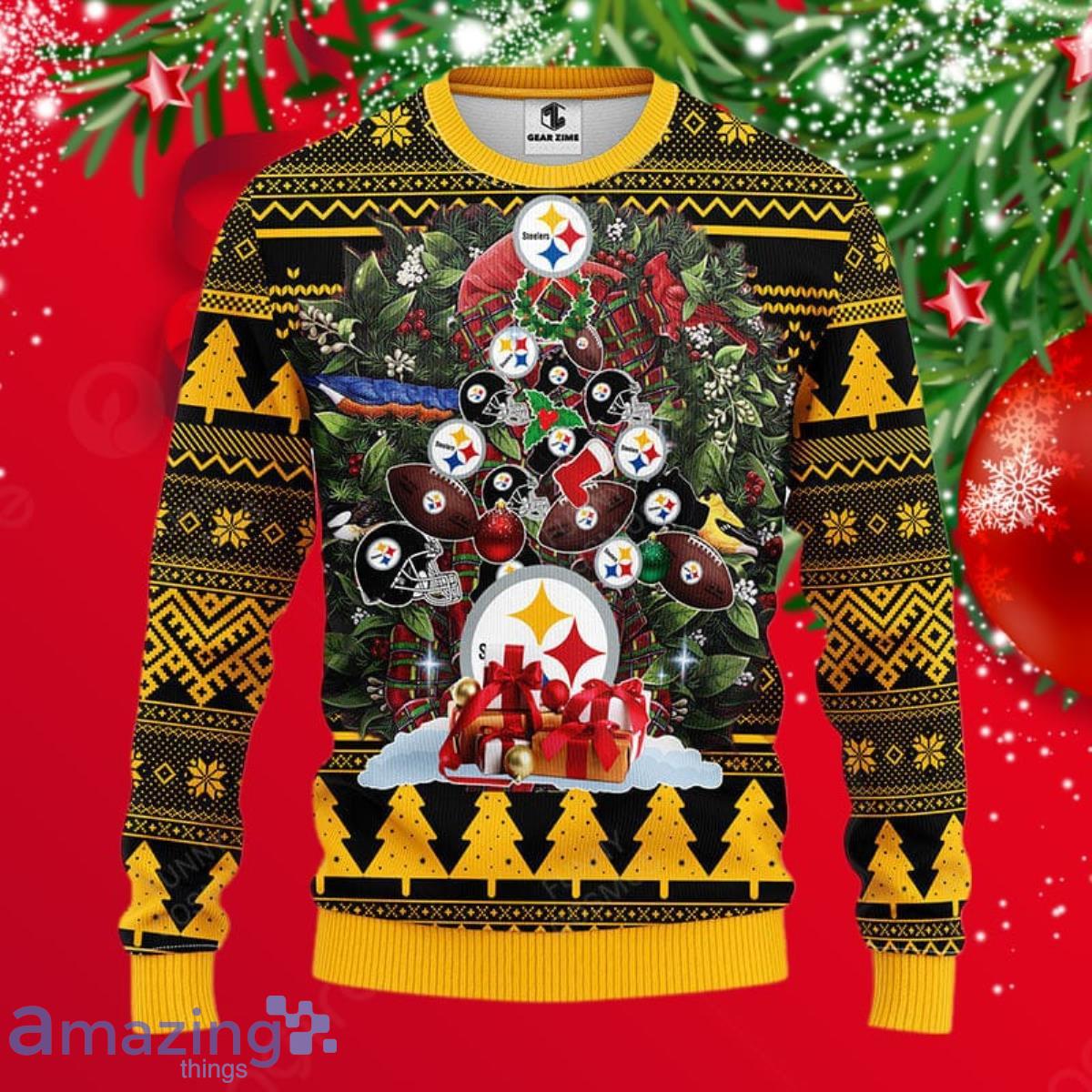 Pittsburgh Steelers Christmas Santa Claus Pattern Ugly Sweater For