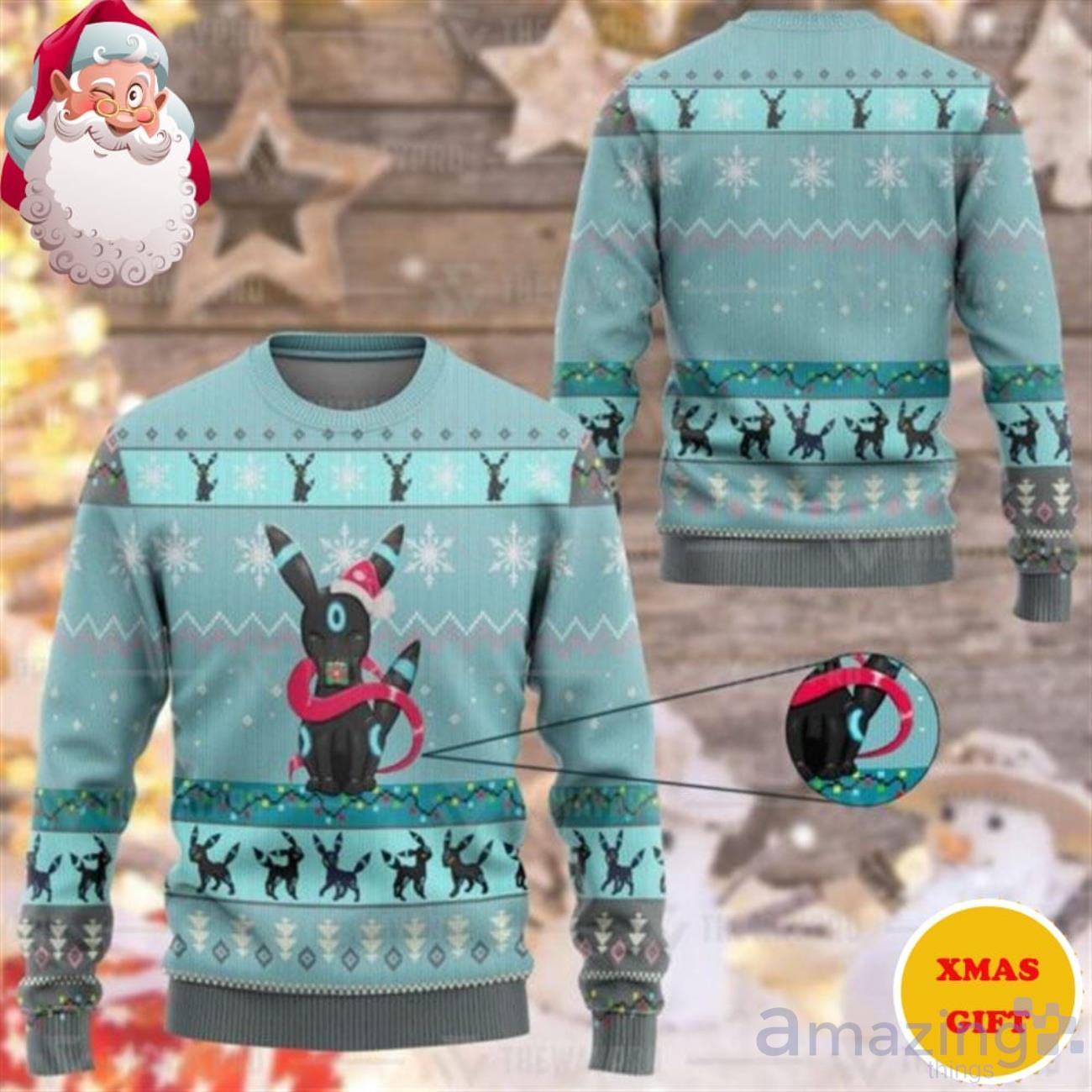 Pokemon Umbreon Christmas AOP Sweater image Pokemon Umbreon Christmas AOP Sweater Product Photo 1