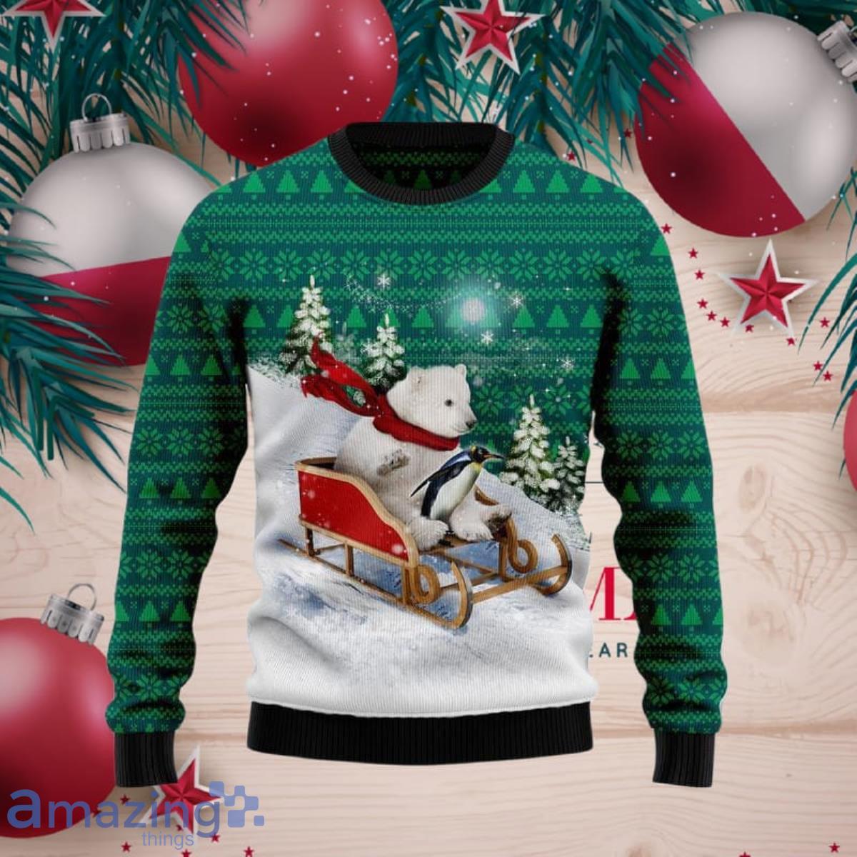  Ugly Christmas Sweater Santa Sleigh All Day Sweatshirt