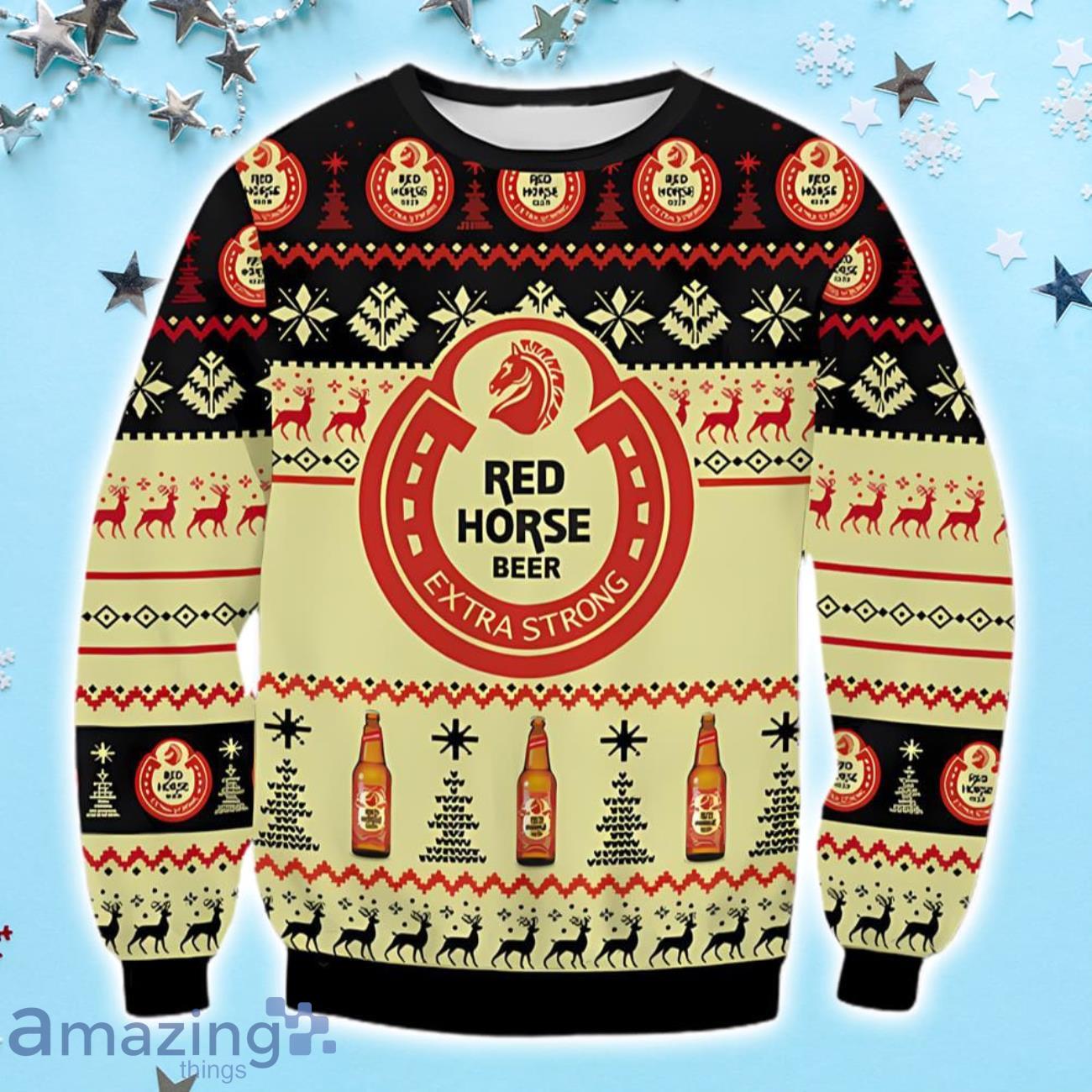 Red Horse Beer Extra Strong Ugly Christmas Sweater image Red Horse Beer Extra Strong Ugly Christmas Sweater Product Photo 1