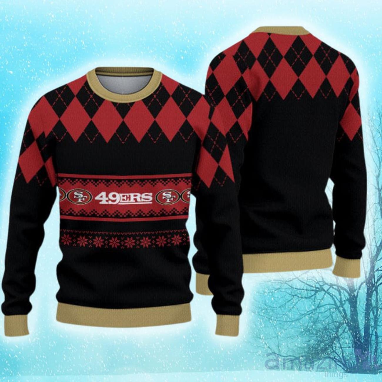 San Francisco 49ers Christmas Caro Pattern Limited Edition Ugly Sweater image San Francisco 49ers Christmas Caro Pattern Limited Edition Ugly Sweater Product Photo 1