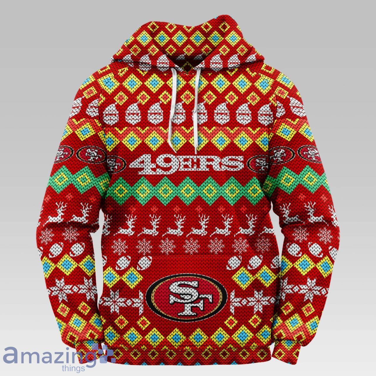 San Francisco 49ers Colorful Christmas Hooded Sweater Product Photo 1