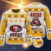 San Francisco 49ers Fans Logo Snowflake Pattern Ugly Christmas Sweater Yellow