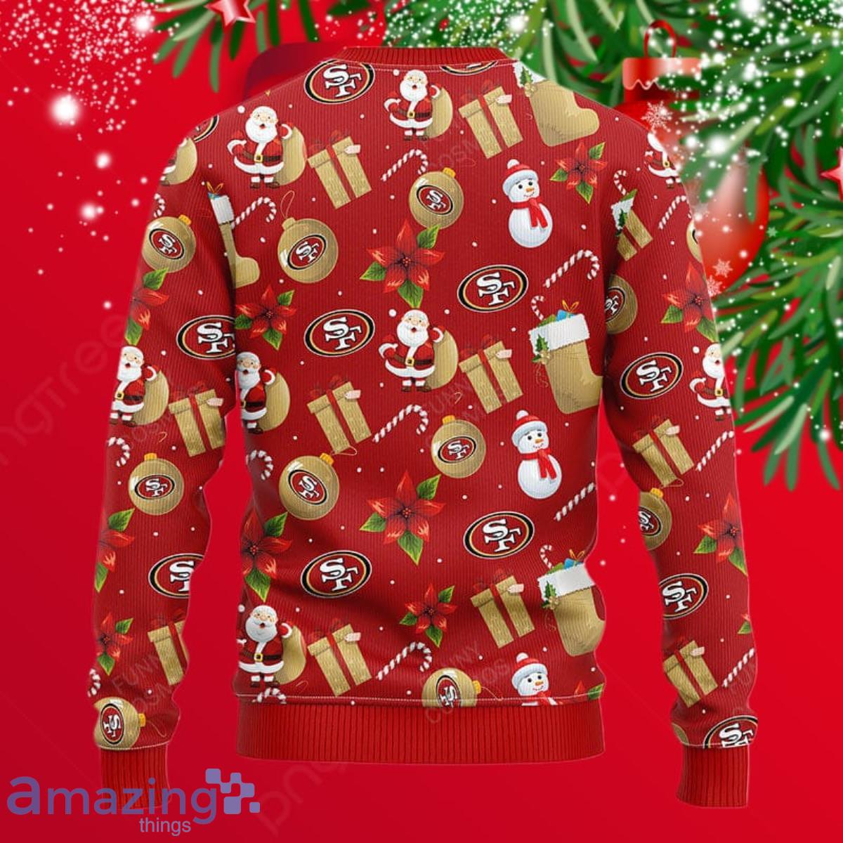 San Francisco 49ers Santa Claus Snowman Christmas Ugly Sweater Special Gift For Men Women image San Francisco 49ers Santa Claus Snowman Christmas Ugly Sweater Special Gift For Men Women Product Photo 2