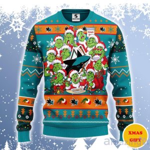 San Jose Sharks 12 Grinch Xmas Day Ugly Sweater Gift For Christmas Product Photo 1