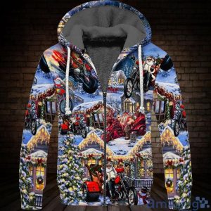 Santa Claus Christmas Fleece Zip Hoodie image Santa Claus Christmas Fleece Zip Hoodie Product Photo 2
