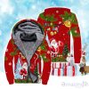 Santa Claus Christmas Fleece Zip Hoodie For Men Women