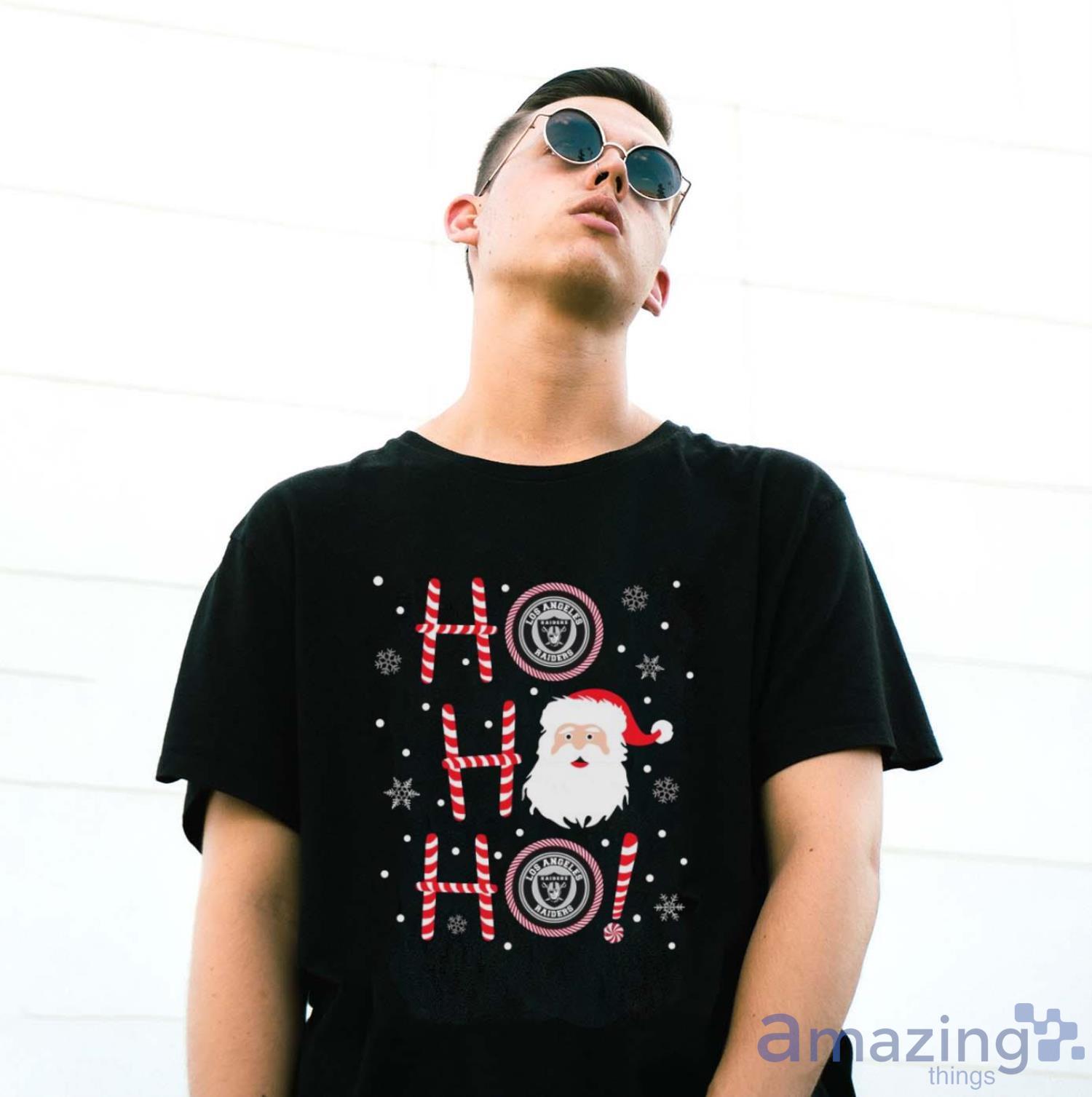 Santa Claus Ho Ho Ho Oakland Raiders Christmas image Santa Claus Ho Ho Ho Oakland Raiders Christmas - G500 Gildan T-Shirt