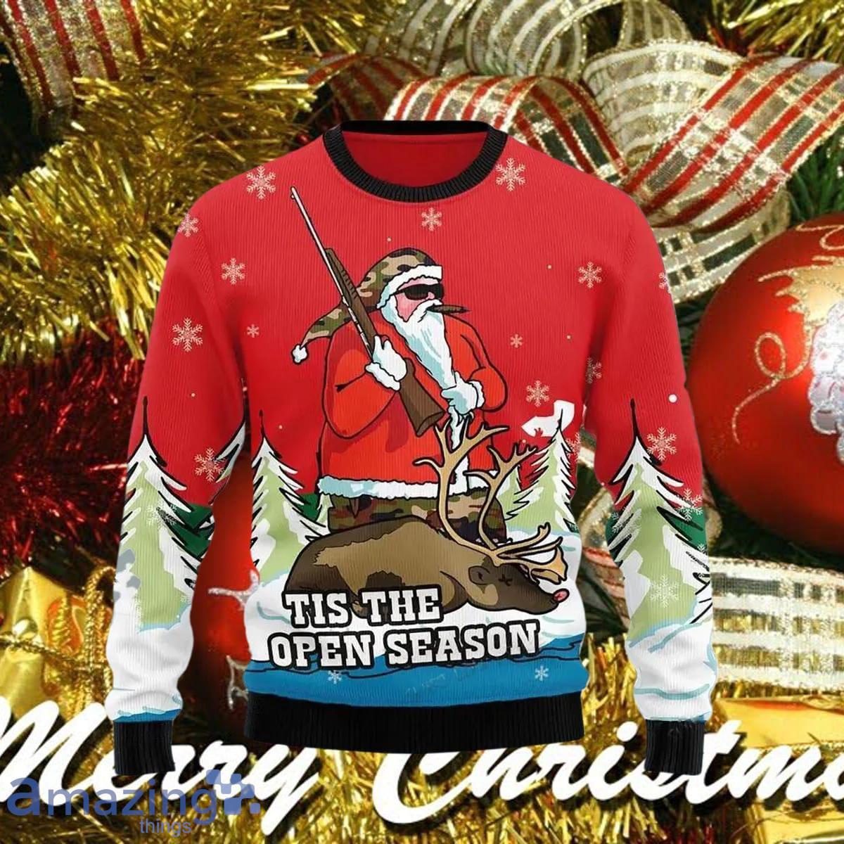 Santa Hunting Ugly Christmas Sweater Impressive Gift For Men And Women