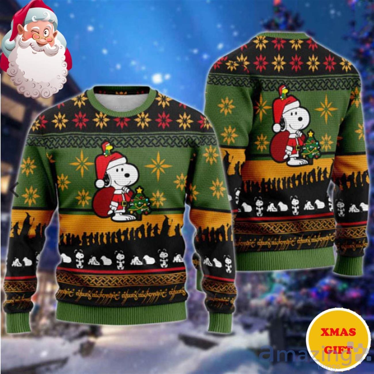 Santa Snoopy Ugly Sweater Gift For Christmas image Santa Snoopy Ugly Sweater Gift For Christmas Product Photo 1