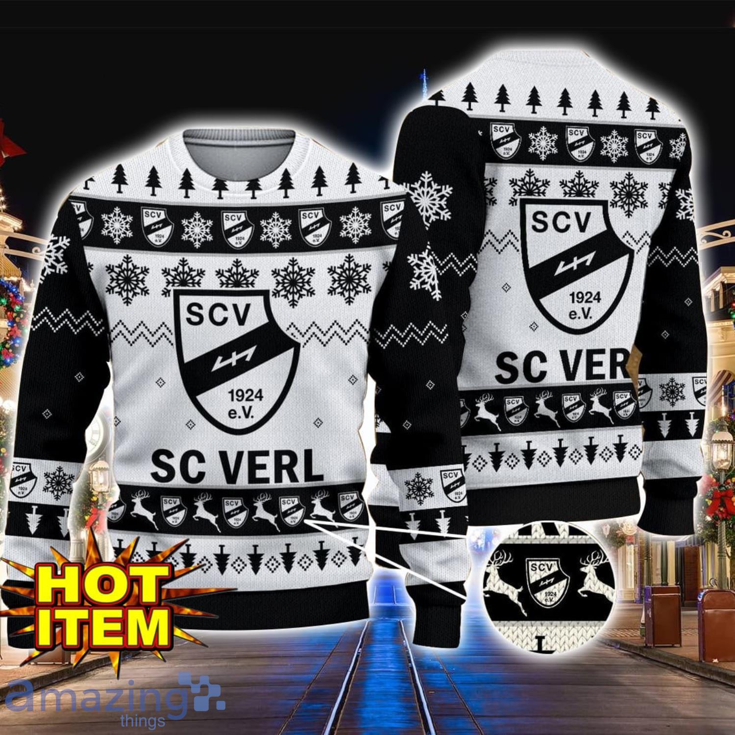 SC Verl 3D Christmas Ugly Christmas Sweater Christmas Hoilday Gift Bundesliga Sweater image SC Verl 3D Christmas Ugly Christmas Sweater Christmas Hoilday Gift Bundesliga Sweater Product Photo 1