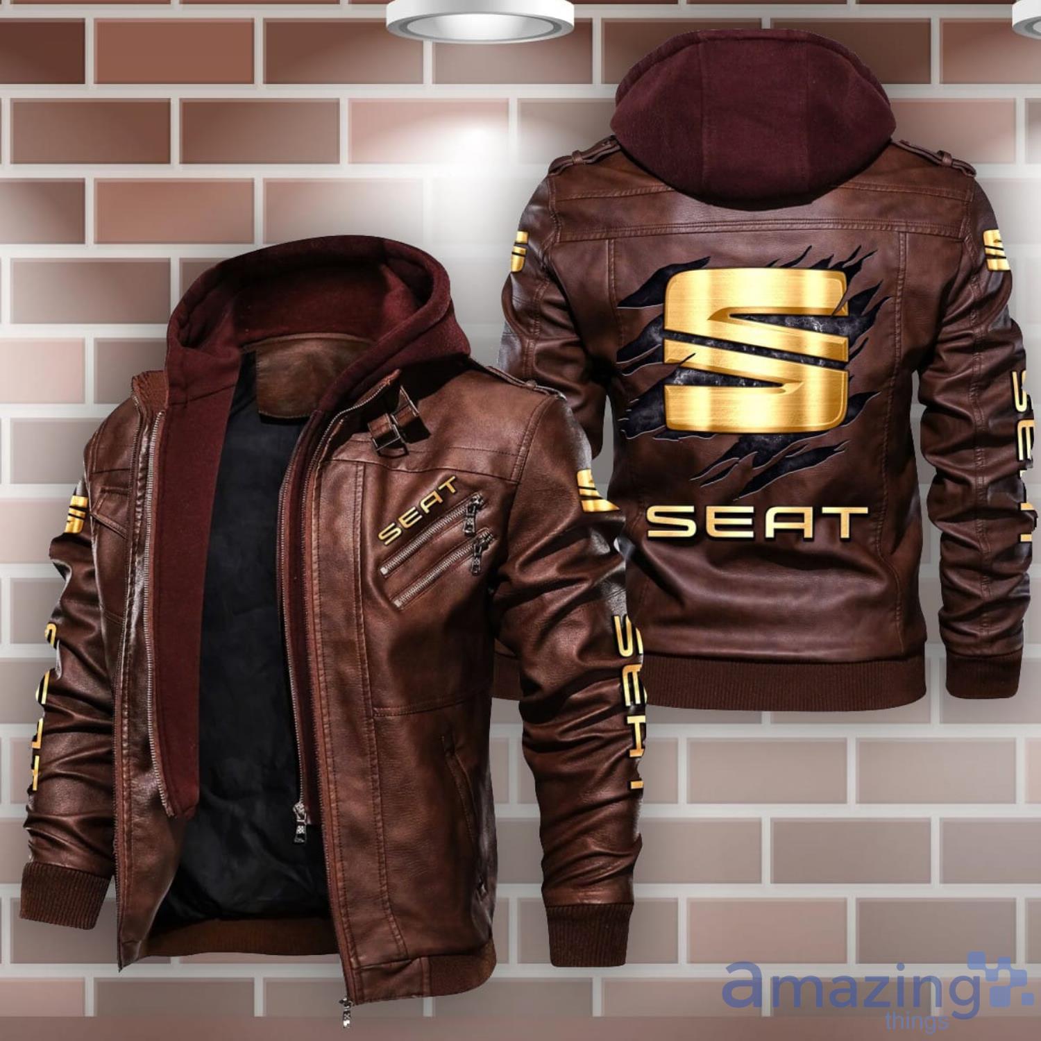 Seat Leather Jacket Best Gift For Men Father's Day Gift image Seat Leather Jacket Best Gift For Men Father's Day Gift