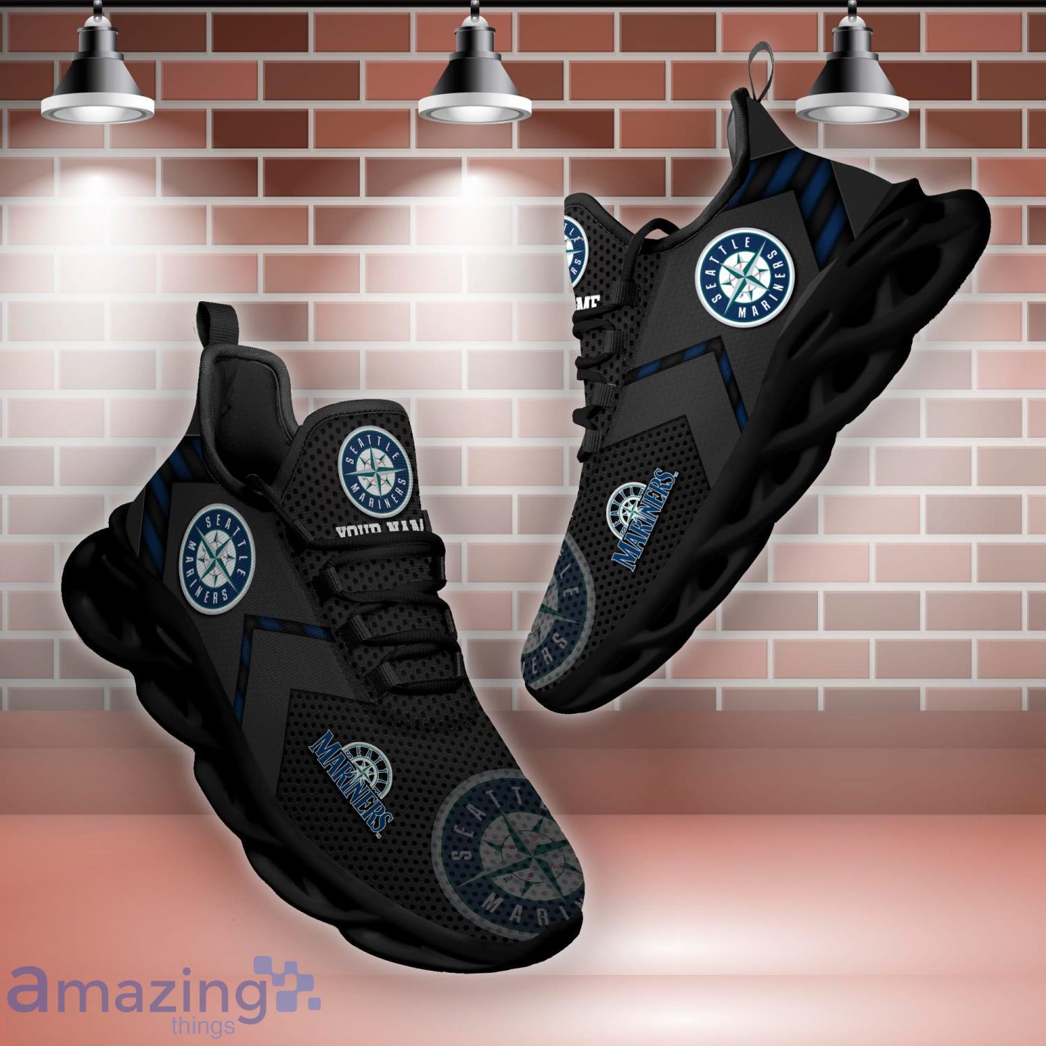 Seattle Mariners Personalized MLB Max Soul Shoes Sneakers Sport Shoes image Seattle Mariners Personalized MLB Max Soul Shoes Sneakers Sport Shoes Product Photo 4