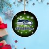 Seattle Seahawks Merry Christmas Circle Ornament