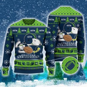 Seattle Seahawks Snoopy Ugly Christmas Sweater NFL Product Photo 1