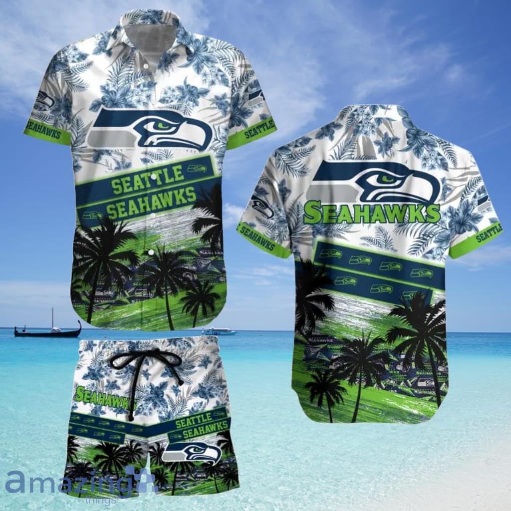 Seattle Seahawks Tropical Hawaiian Shirt And Short For Men And Women image Seattle Seahawks Tropical Hawaiian Shirt And Short For Men And Women Product Photo 1