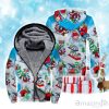 Shark Merry Christmas Fleece Zip Hoodie