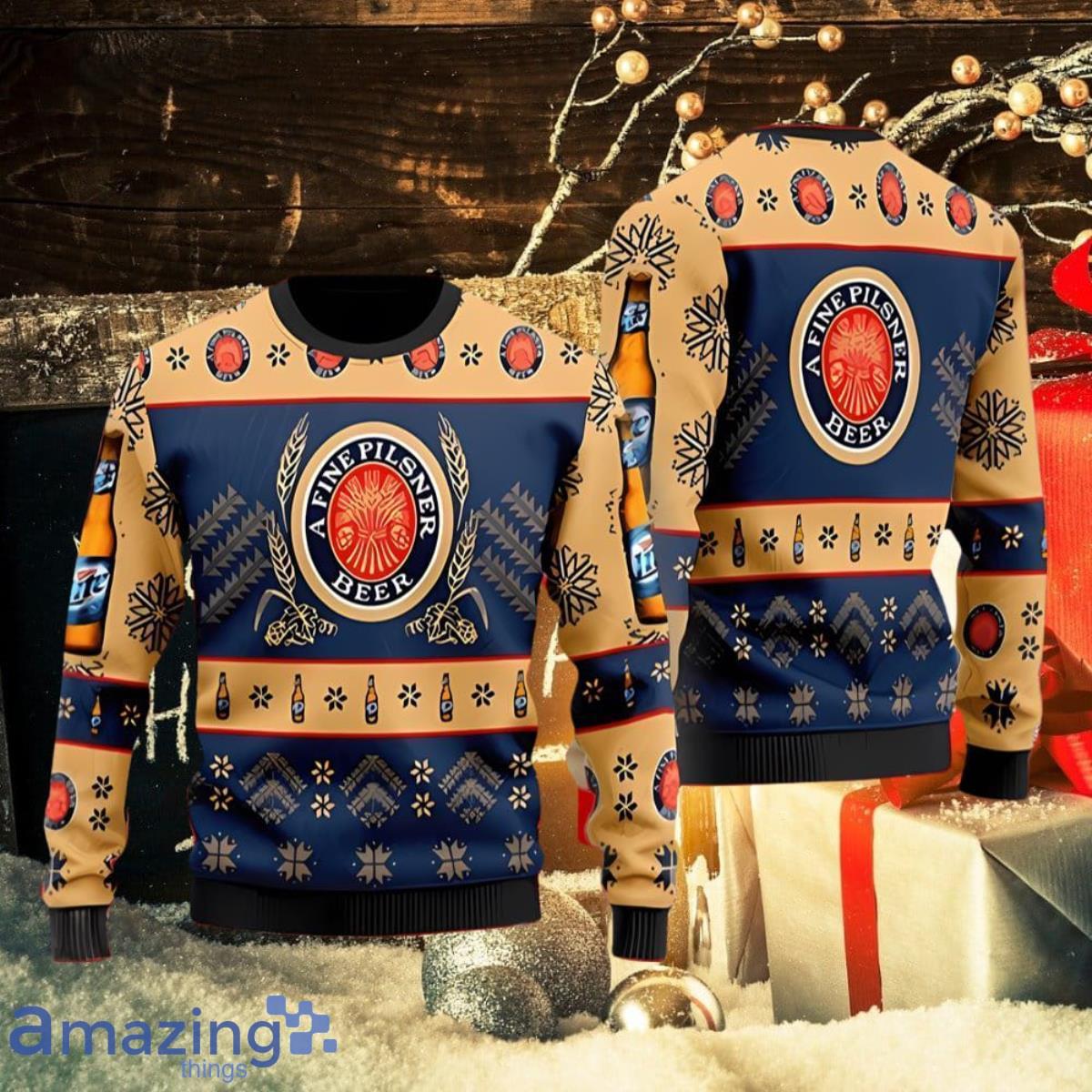 Simplee Miller Lite Ugly Christmas Gift Sweater Nice Gift For Everyone image Simplee Miller Lite Ugly Christmas Gift Sweater Nice Gift For Everyone Product Photo 1
