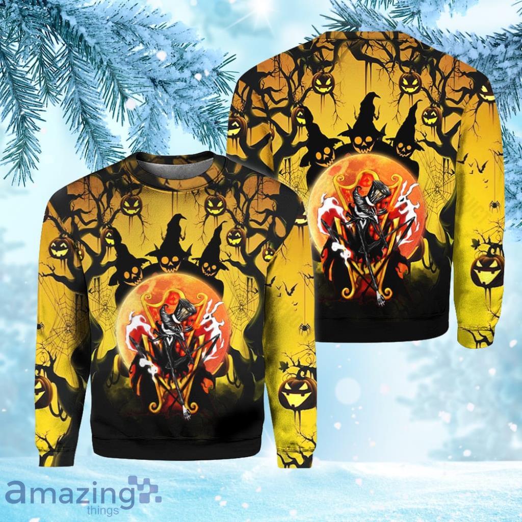 Skellington The King Of Halloween Hawaiian Christmas Ugly Sweater 3D Gift Halloween image Skellington The King Of Halloween Hawaiian Christmas Ugly Sweater 3D Gift Halloween Product Photo 1