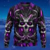 Skull Dark Purple Fire Lighting Ugly Christmas Sweater Best Gift For Men And Women