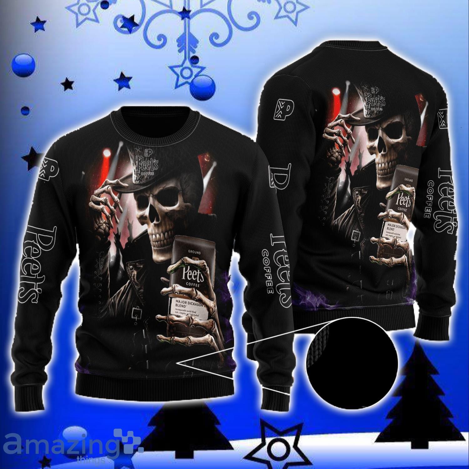Skull Peet's Coffee All Over Print 3D Sweater For Men And Women image Skull Peet's Coffee All Over Print 3D Sweater For Men And Women Product Photo 1